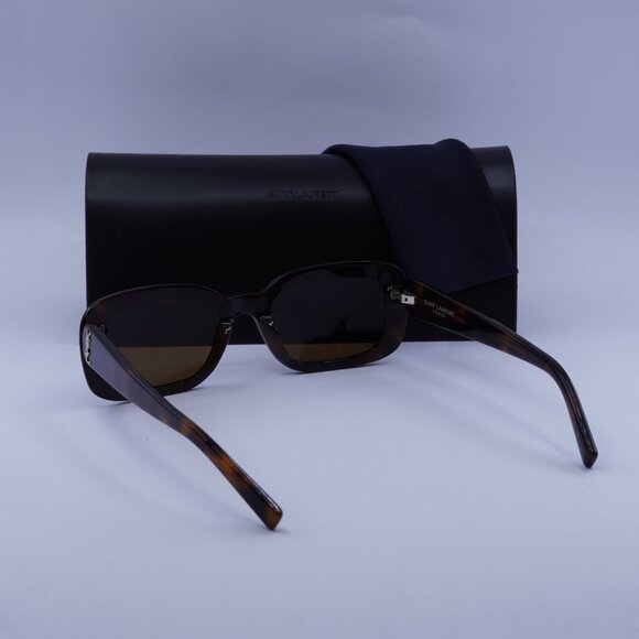 Saint Laurent SLM130 004 Rectangle Sunglasses - Havana/Nicotine - Picture 4 of 11